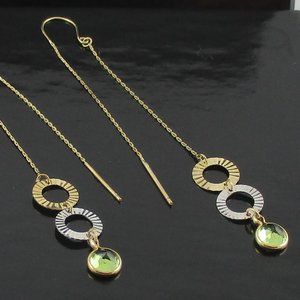 Victoria Wieck 14K Gemstone Threader Earrings